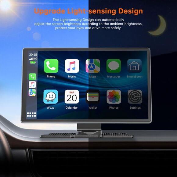 Wireless Carplay & Android Auto with 4K Dash Cam, 9 Inch Portable Apple Carplay - Picture 7 of 9